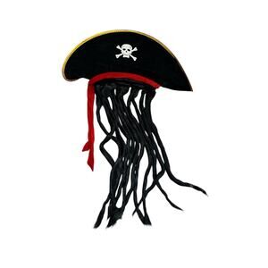 Dread Pirate Roberts Hat With Hair Accessory Halloween Costume New